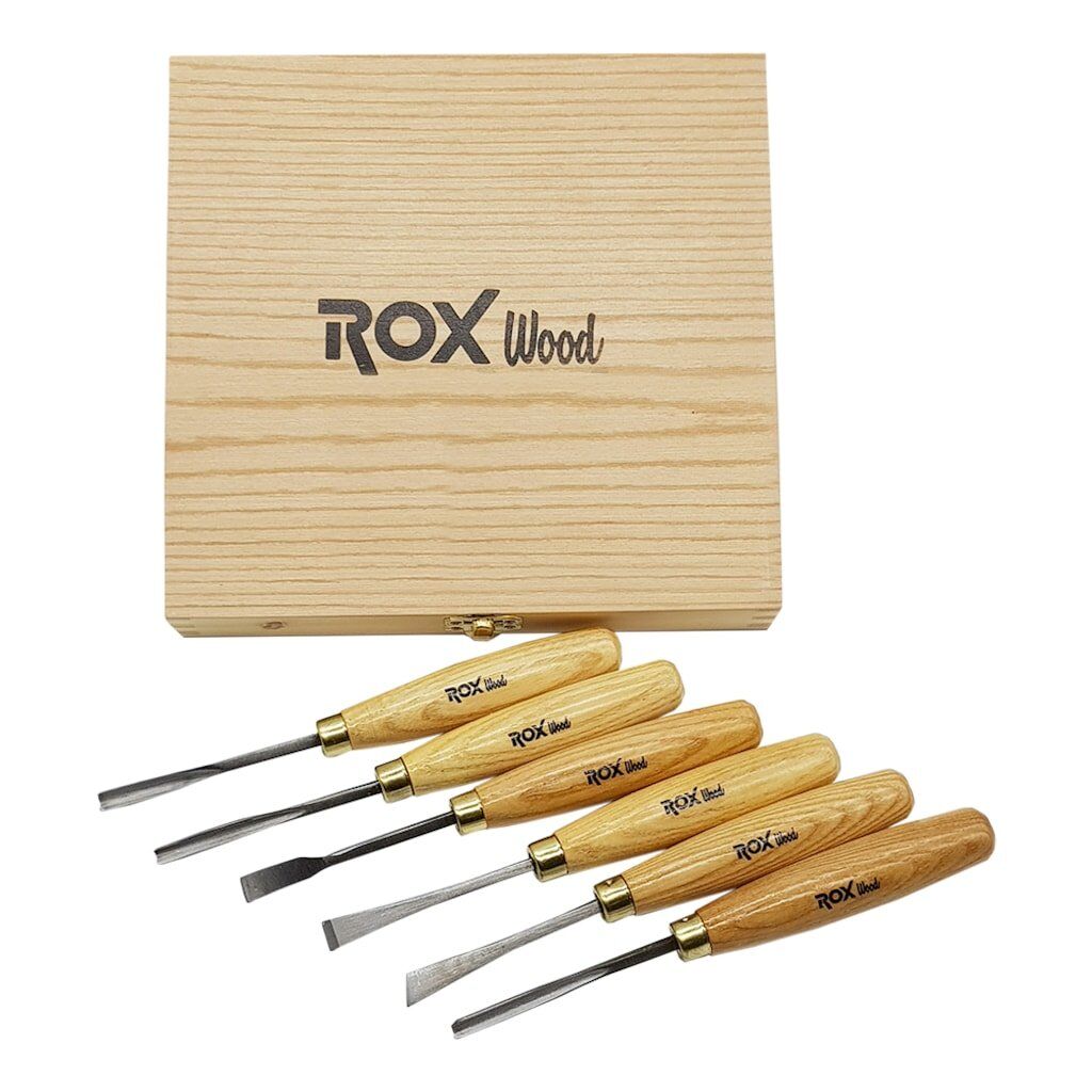 ROX Wood 6 Parça Ahşap Oyma Seti Ahşap Kutulu (15399063)