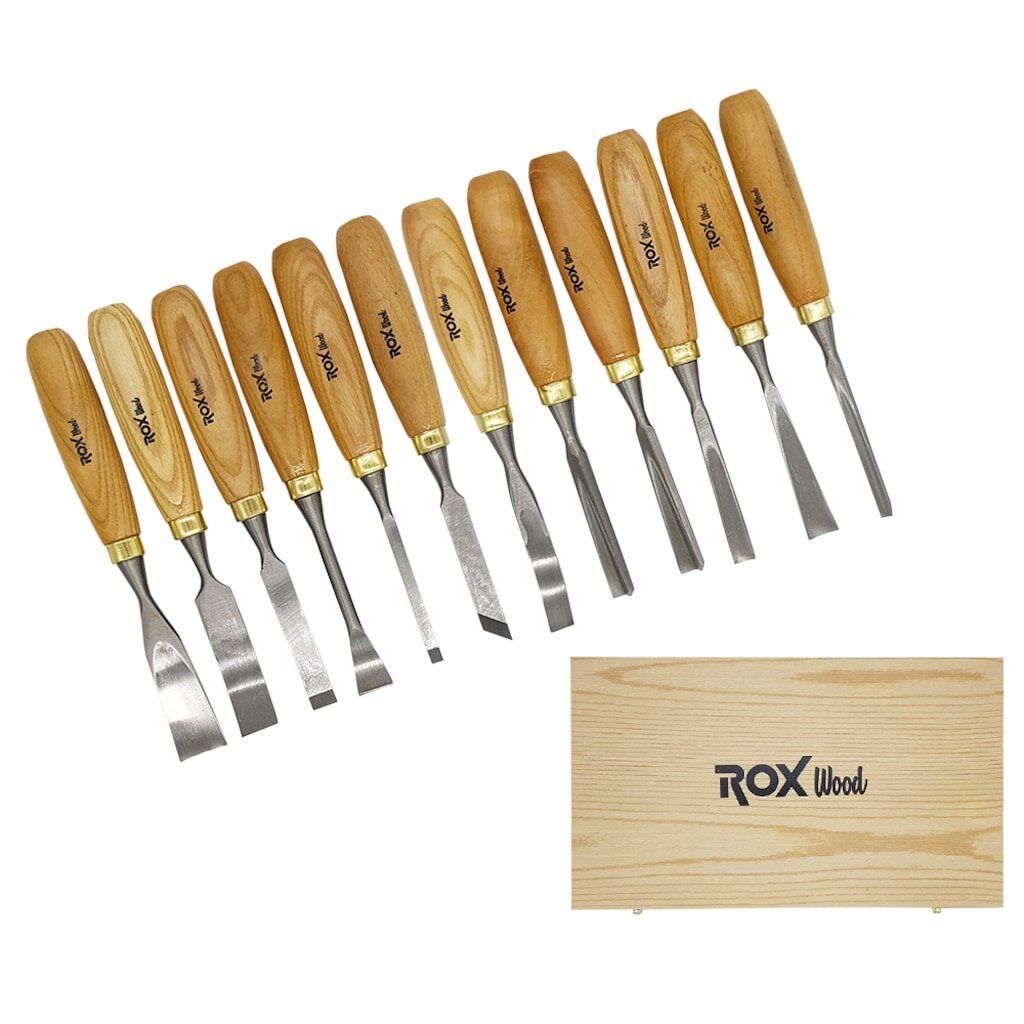 ROX Wood 12 Parça Iskarpela Seti (Ahşap Kutulu) 15399097